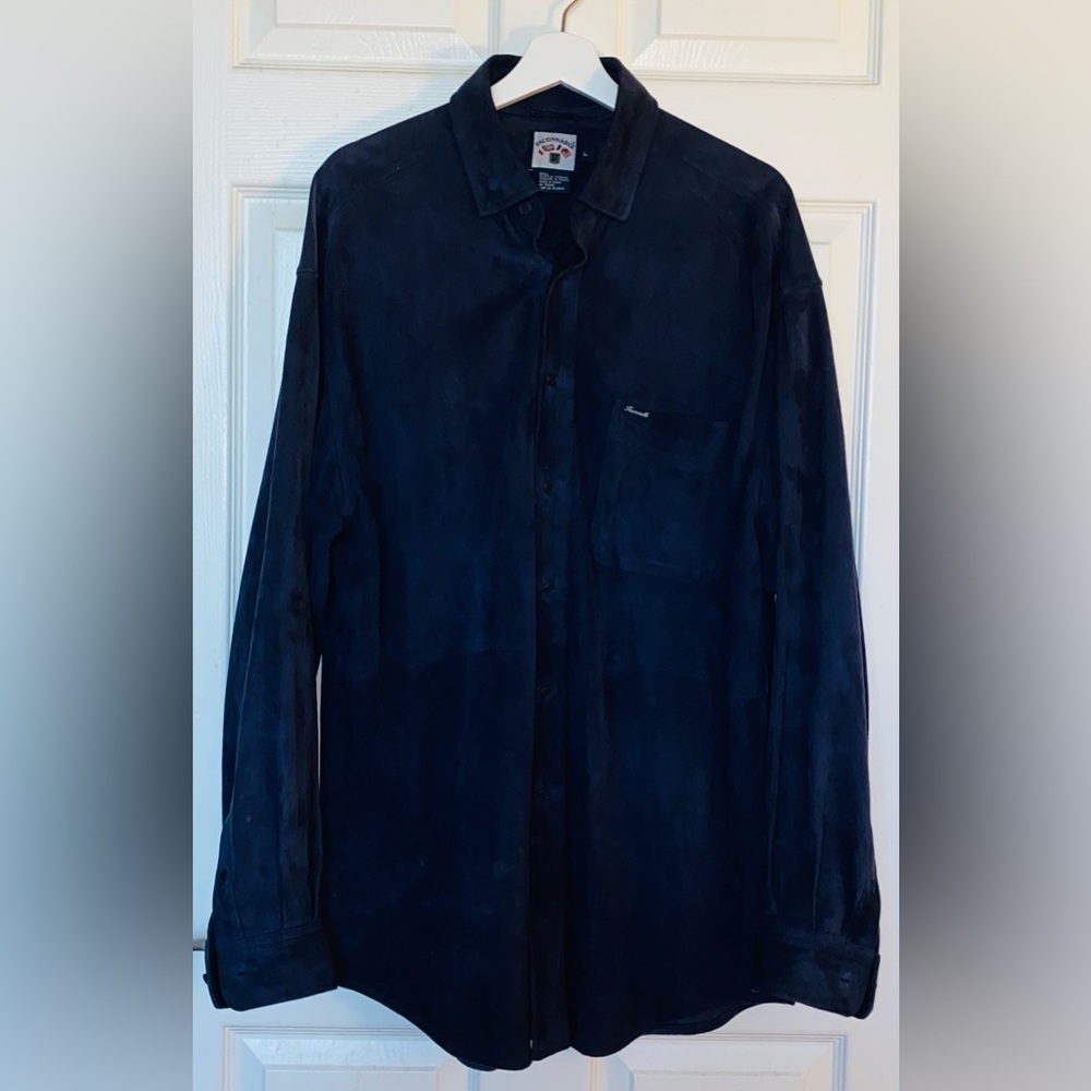 Faconnable Deep Navy Goatskin shirt/jacket